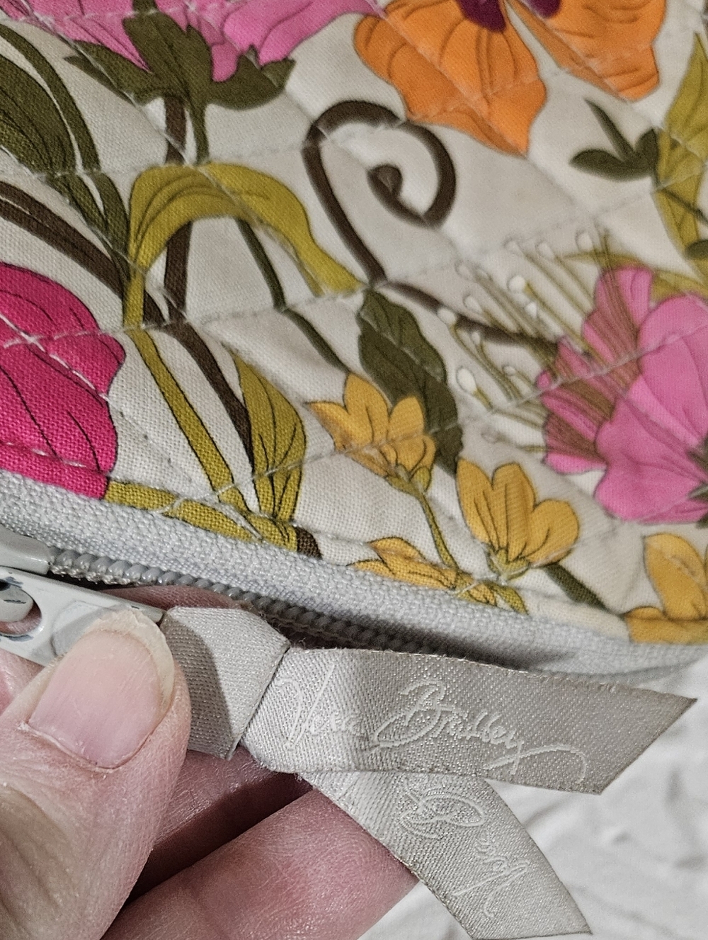 Vera Bradley Floral Zip Around Wallet - Pink & Orange Flowers - Picture 2 of 4